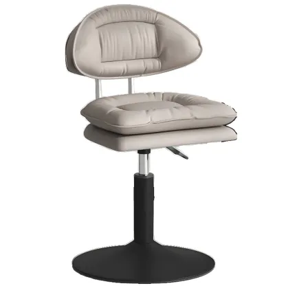 Modern Leather Cushioned Adjustable Swivel Bar Stool Image - 10