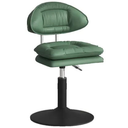 Modern Leather Cushioned Adjustable Swivel Bar Stool Image - 11