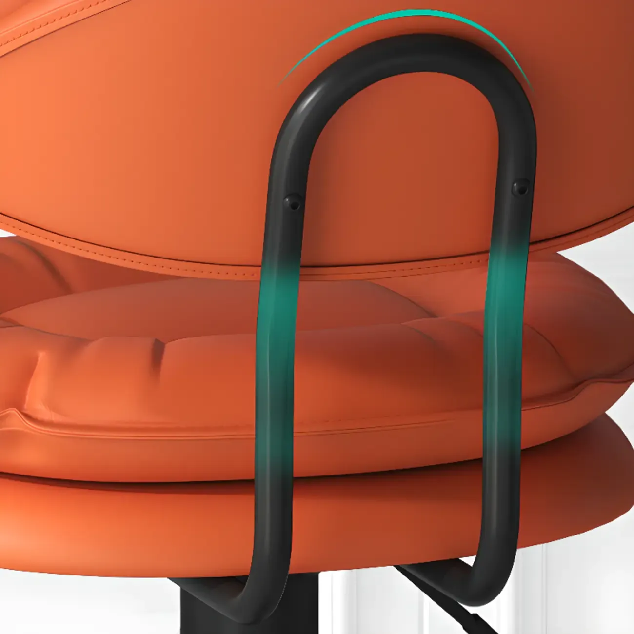 Modern Leather Cushioned Adjustable Swivel Bar Stool Image - 5