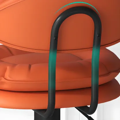 Modern Leather Cushioned Adjustable Swivel Bar Stool Image - 5