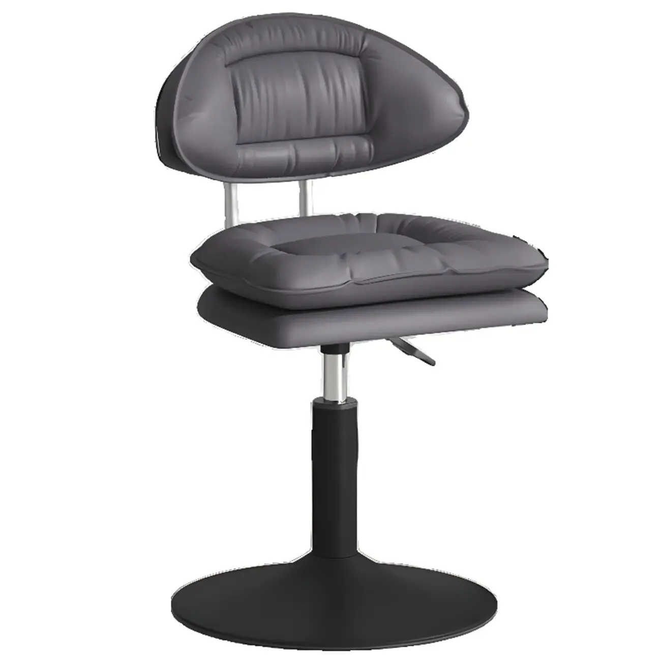 Modern Leather Cushioned Adjustable Swivel Bar Stool Image - 12