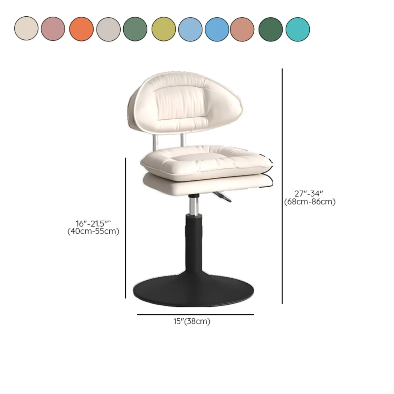 Modern Leather Cushioned Adjustable Swivel Bar Stool #size | homeyfad