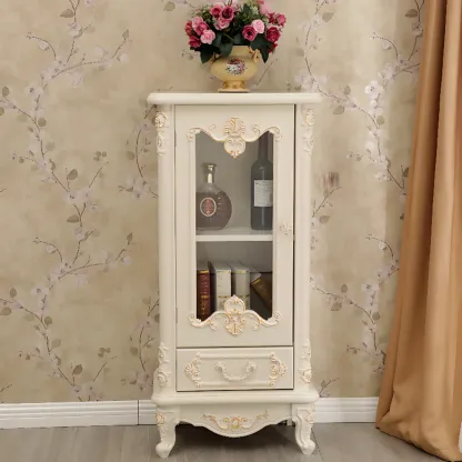 Scandinavian Wooden 2-Drawer Standard Curio Cabinet Image - 2