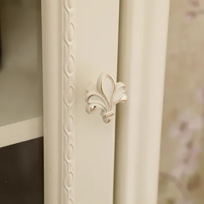 Scandinavian Wooden 2-Drawer Standard Curio Cabinet Image - 7