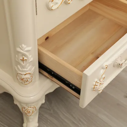 Scandinavian Wooden 2-Drawer Standard Curio Cabinet Image - 8