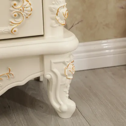 Scandinavian Wooden 2-Drawer Standard Curio Cabinet Image - 9