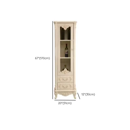 Scandinavian Wooden 2-Drawer Standard Curio Cabinet #size