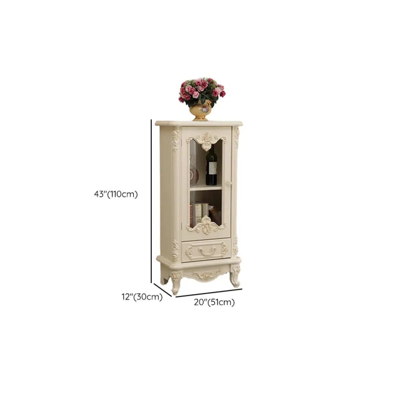 Scandinavian Wooden 2-Drawer Standard Curio Cabinet Image - 13 | homeyfad