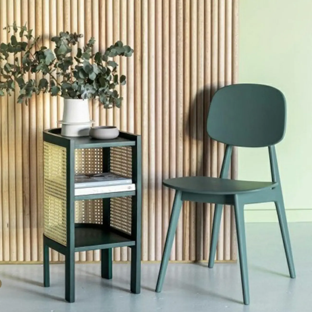 Small Natural Wood Rattan Panels End Table with Storage Image - 7 | homeyfad