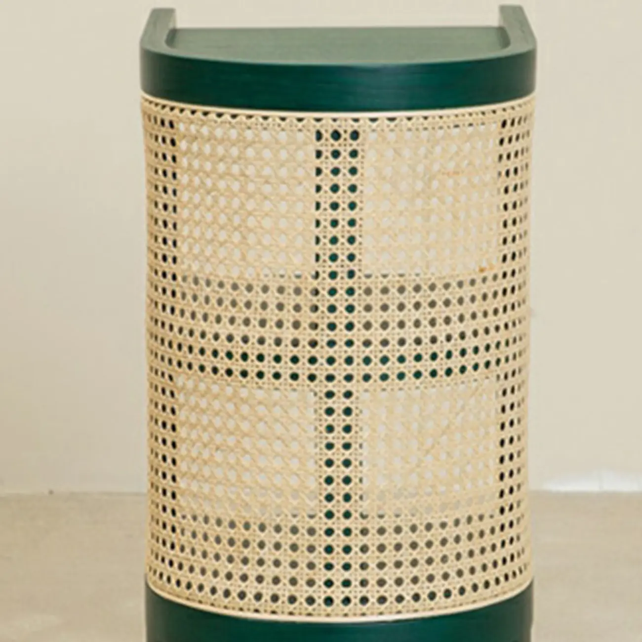 Small Natural Wood Rattan Panels End Table with Storage Image - 12 | homeyfad