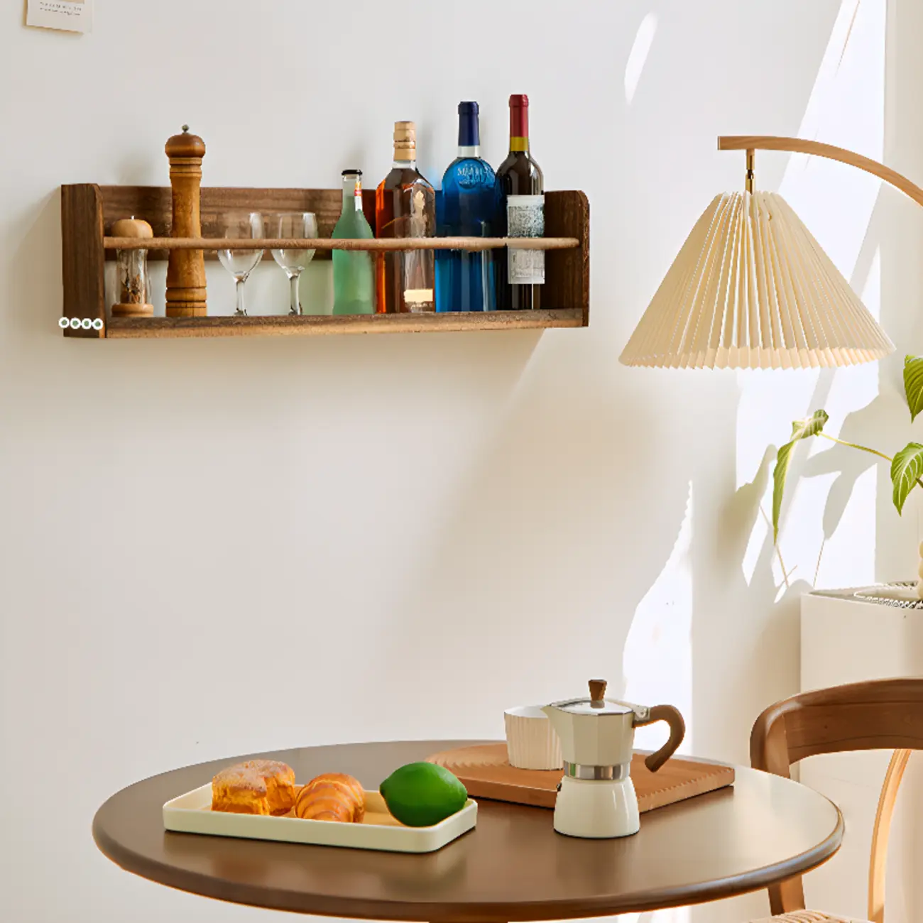 Modern Wooden Wall-Mounted Open Bookcase Small Bookshelf Image - 2 | homeyfad