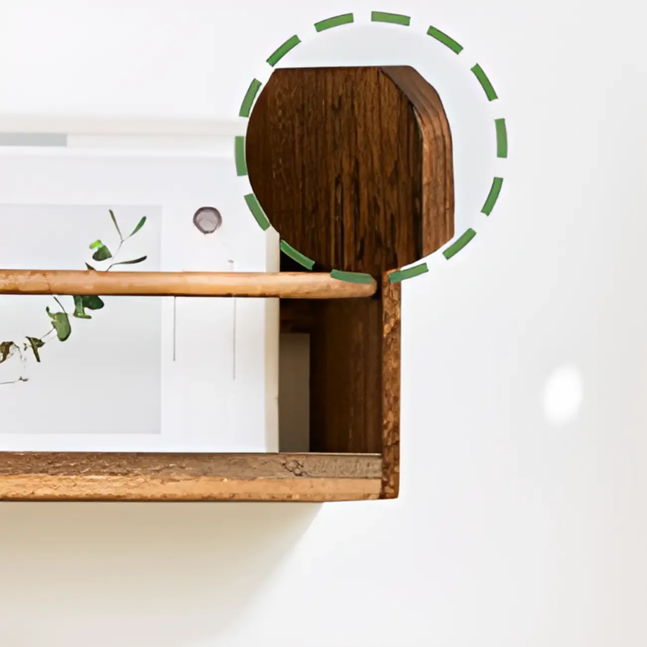 Modern Wooden Wall-Mounted Open Bookcase Small Bookshelf Image - 6