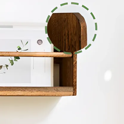 Modern Wooden Wall-Mounted Open Bookcase Small Bookshelf Image - 6