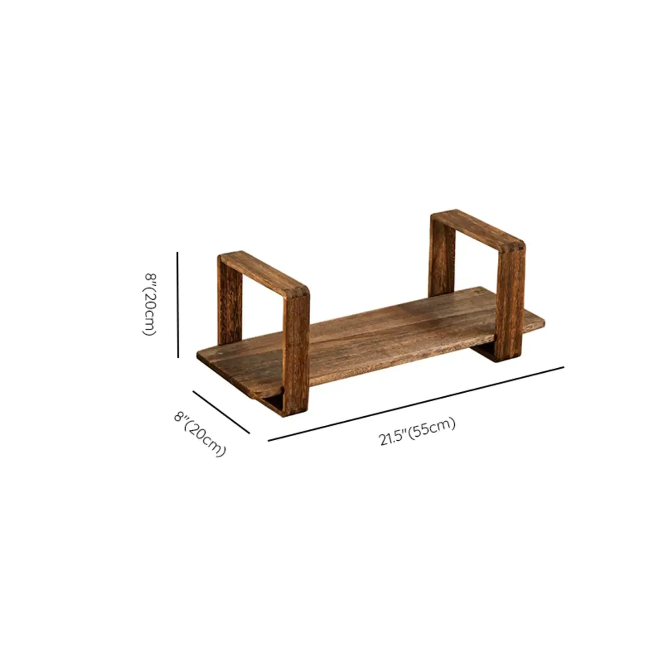 Modern Wooden Wall-Mounted Open Bookcase Small Bookshelf Image - 17