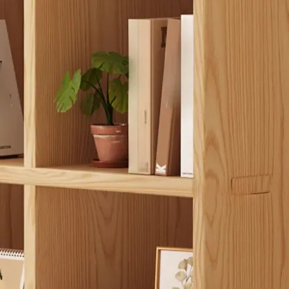 Modern Horizontal Solid Wood 8-Cube Natural Finish Bookcase Image - 14