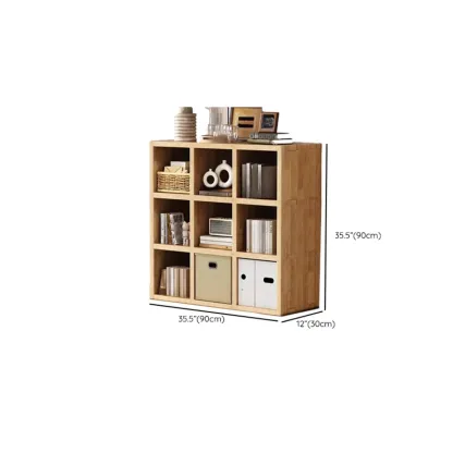 Modern Horizontal Solid Wood 8-Cube Natural Finish Bookcase Image - 22