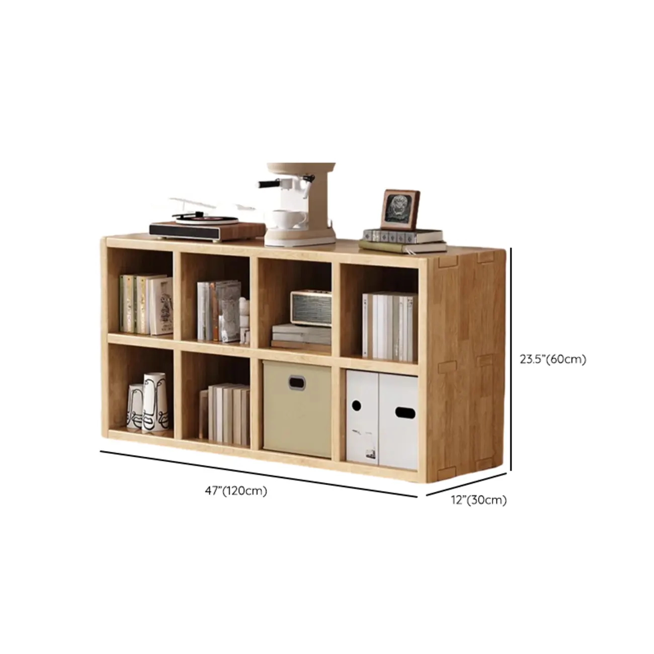 Modern Horizontal Solid Wood 8-Cube Natural Finish Bookcase Image - 23 | homeyfad