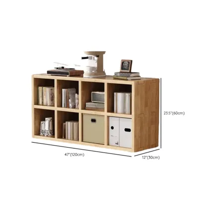 Modern Horizontal Solid Wood 8-Cube Natural Finish Bookcase Image - 23