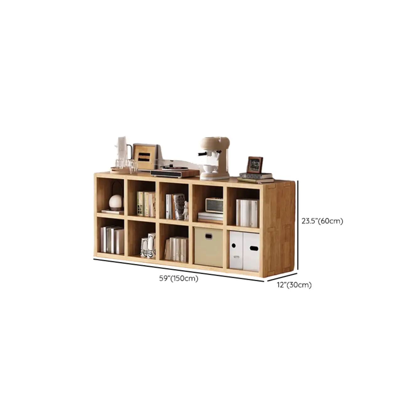 Modern Horizontal Solid Wood 8-Cube Natural Finish Bookcase Image - 24 | homeyfad