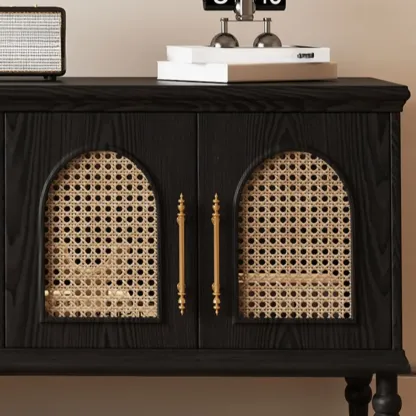 Traditional Wood TV Stand with Storage for Living Room Image - 7