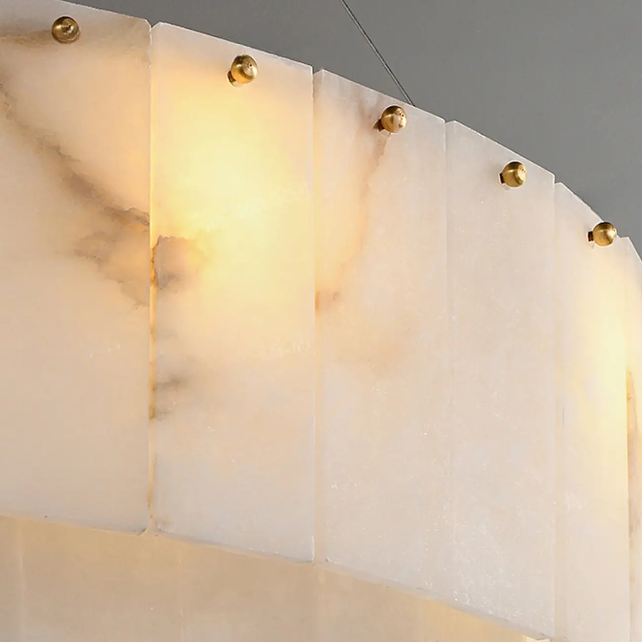 Vintage Gold Alabaster Drum Pendant Chandelier Image - 12 | homeyfad