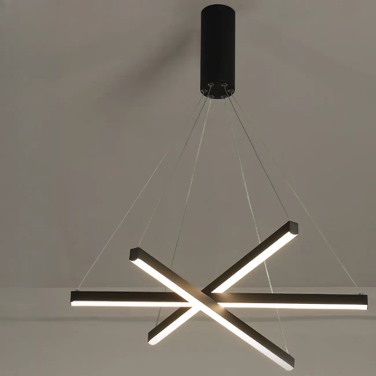 Modern Sputnik Linear LED Chandelier Pendant Light Remote  Image - 2 | homeyfad