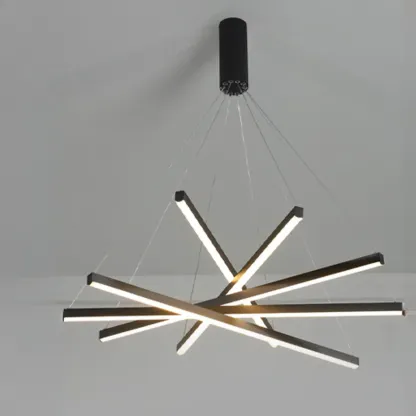 Modern Sputnik Linear LED Chandelier Pendant Light Remote  Image - 3