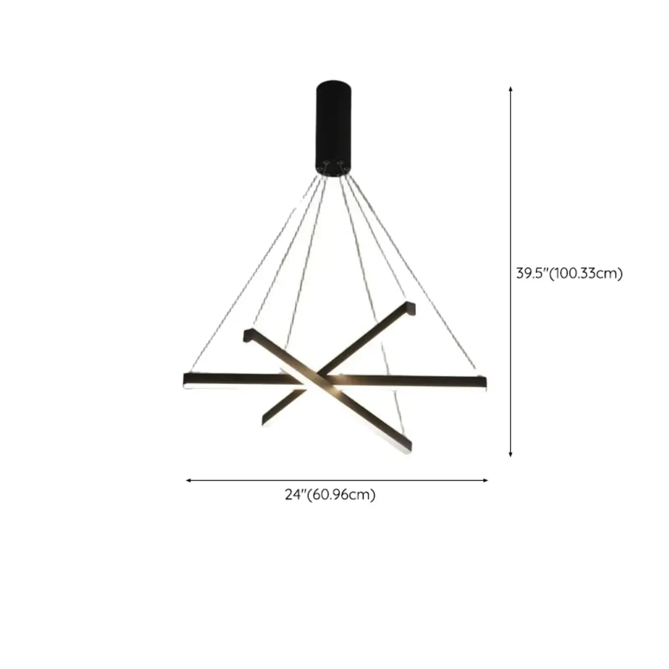 Modern Sputnik Linear LED Chandelier Pendant Light Remote  #size