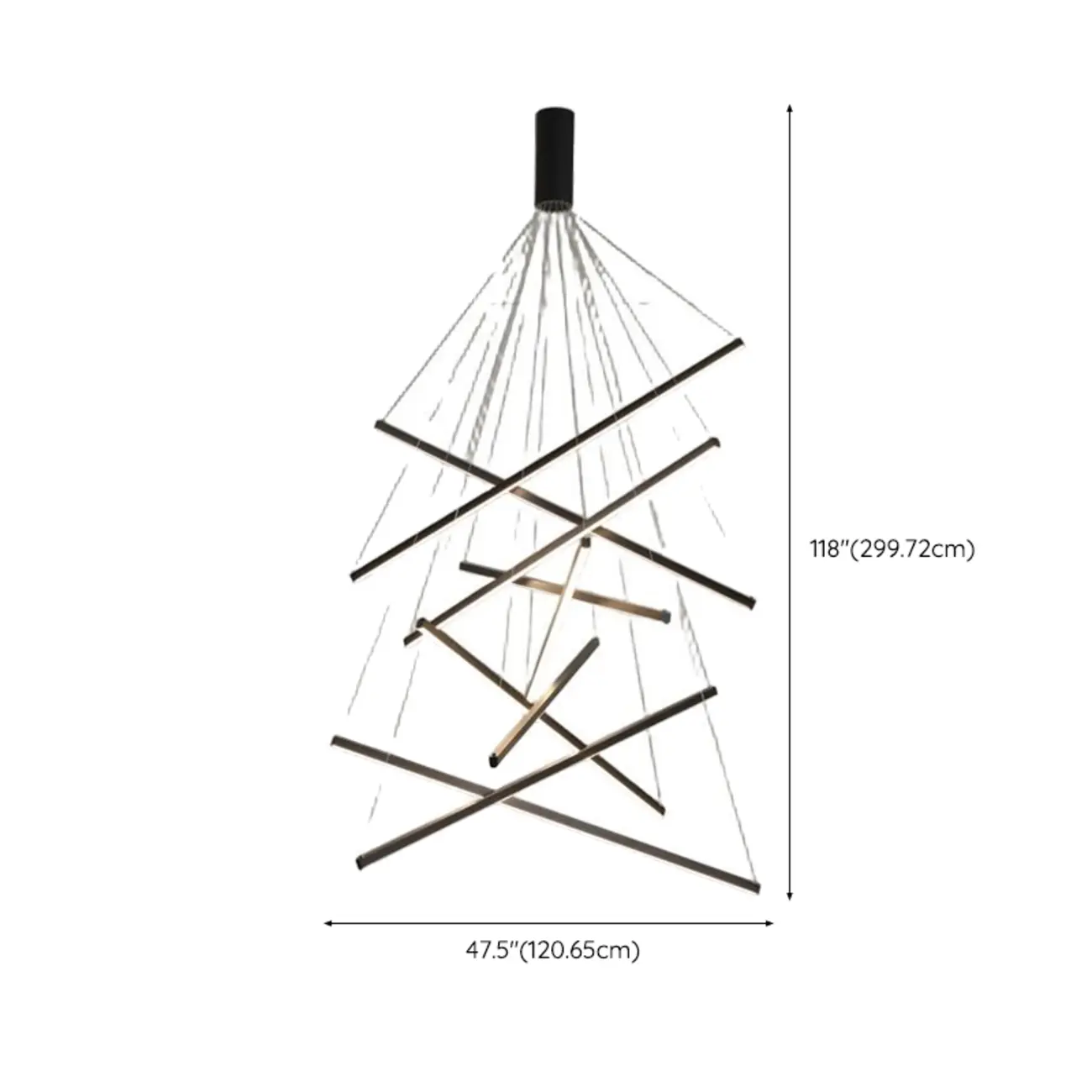 Modern Sputnik Linear LED Chandelier Pendant Light Remote  Image - 13 | homeyfad