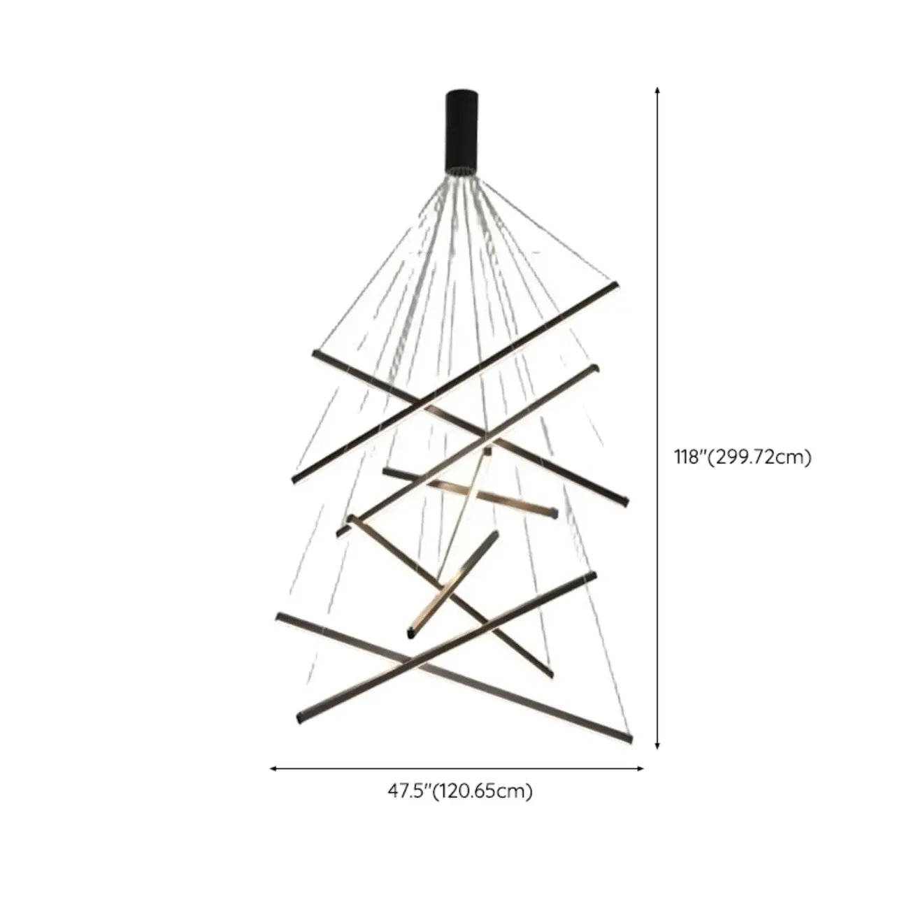 Modern Sputnik Linear LED Chandelier Pendant Light Remote  Image - 13