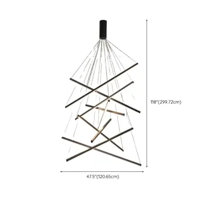 Modern Sputnik Linear LED Chandelier Pendant Light Remote  Image - 13