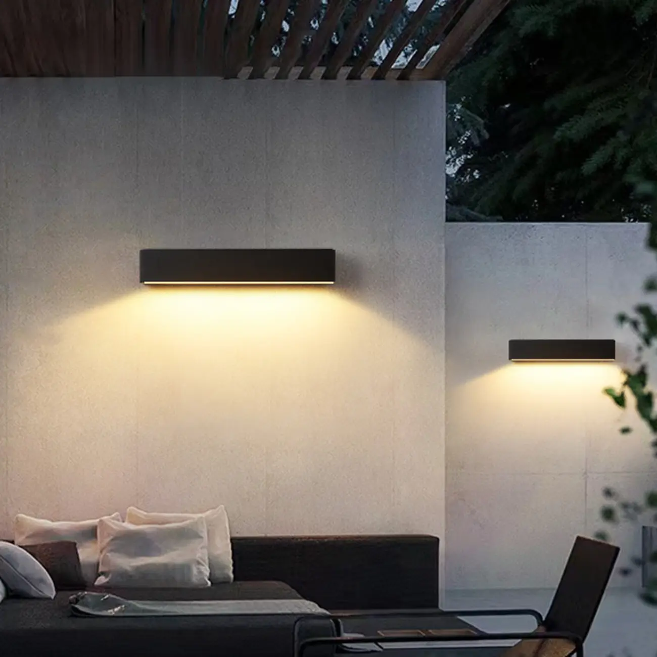 Postmodern Outdoor Rectangle  Black LED Wall Sconce Light  Image - 1 | homeyfad