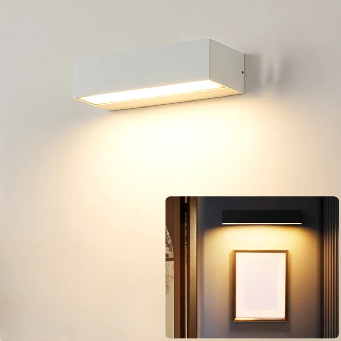 Postmodern Outdoor Rectangle  Black LED Wall Sconce Light  Image - 2 | homeyfad