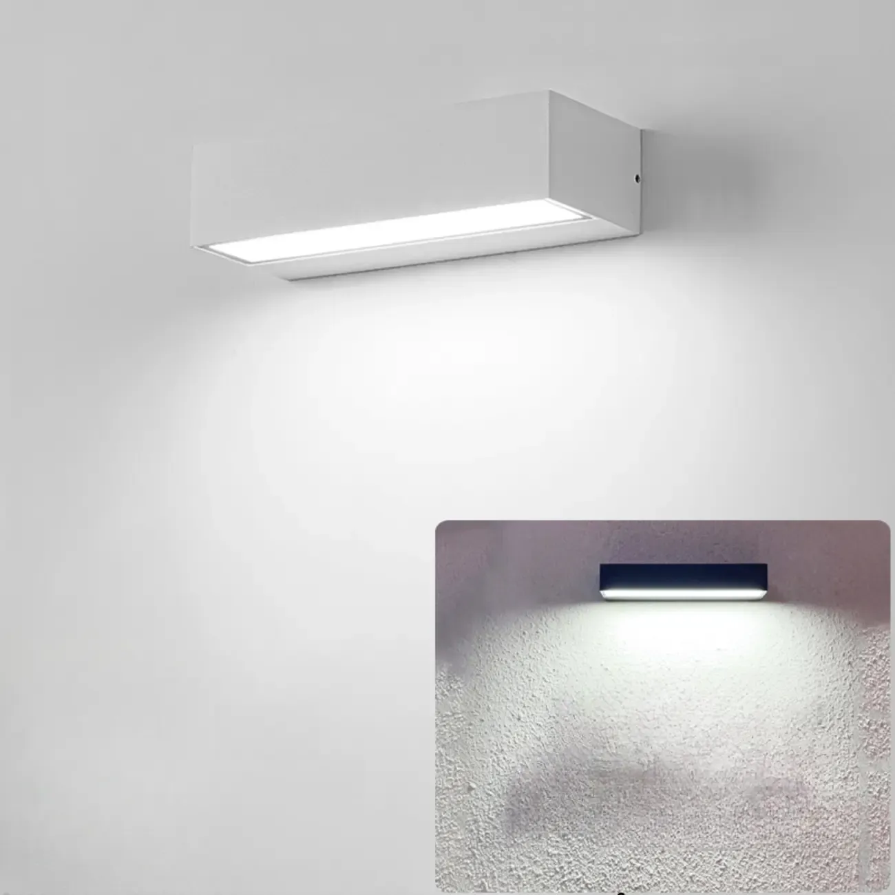 Postmodern Outdoor Rectangle  Black LED Wall Sconce Light  Image - 3