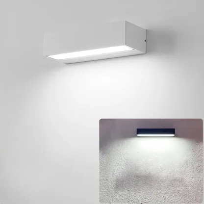 Postmodern Outdoor Rectangle  Black LED Wall Sconce Light  Image - 3