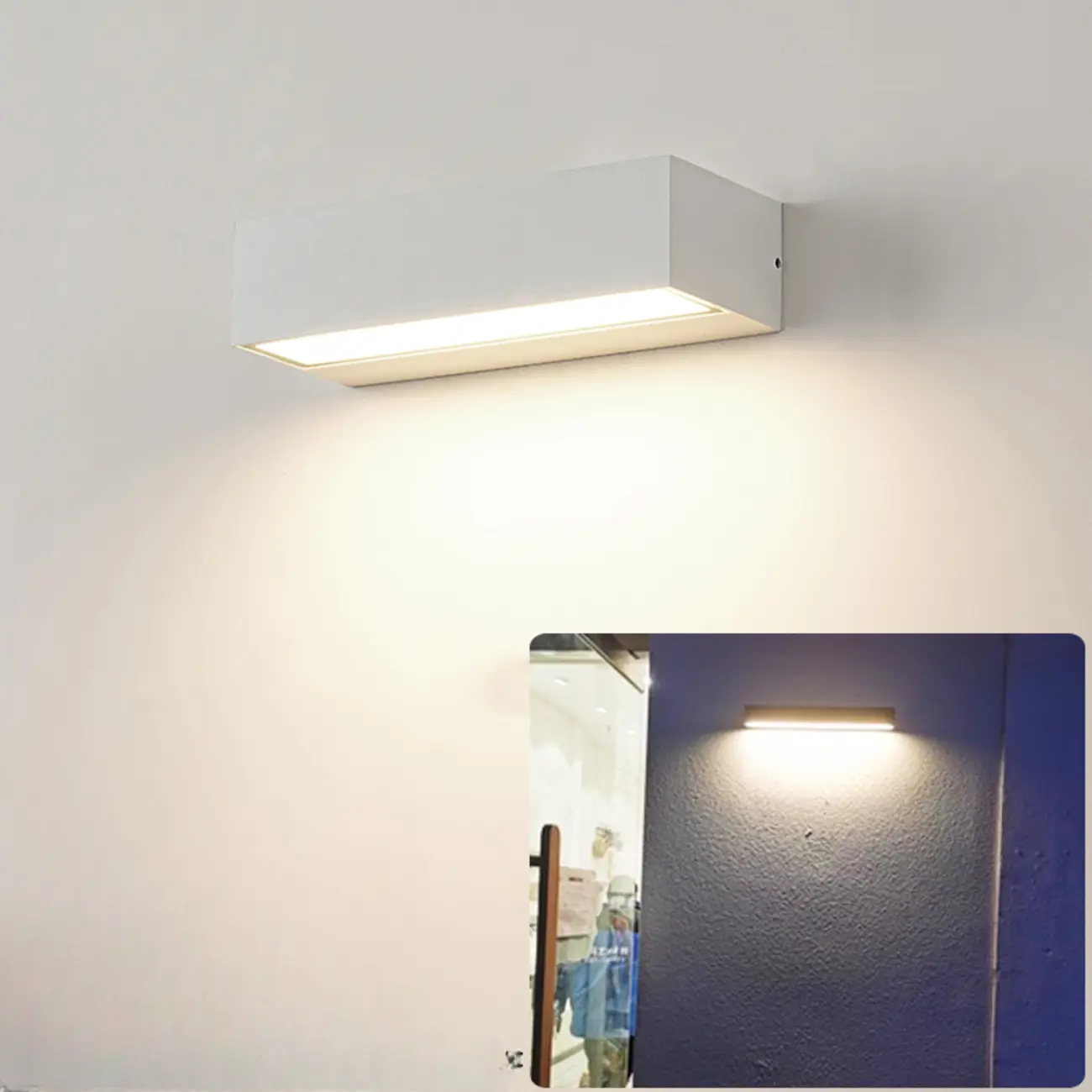 Postmodern Outdoor Rectangle  Black LED Wall Sconce Light  Image - 5 | homeyfad