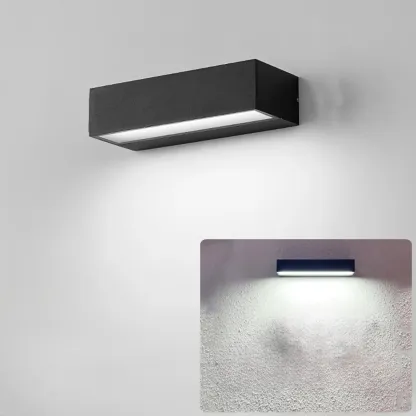 Postmodern Outdoor Rectangle  Black LED Wall Sconce Light  Image - 9