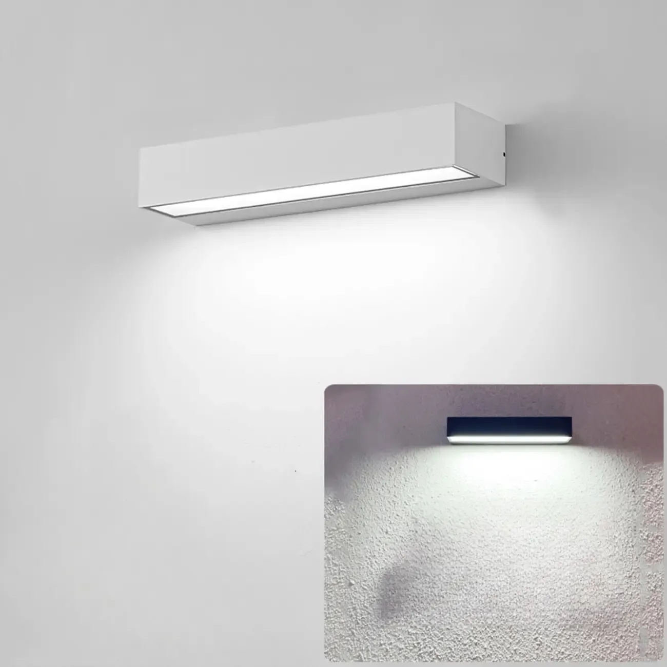 Postmodern Outdoor Rectangle  Black LED Wall Sconce Light  Image - 14