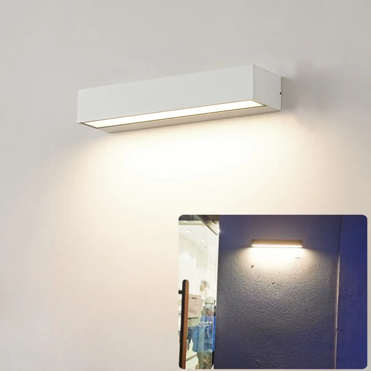 Postmodern Outdoor Rectangle  Black LED Wall Sconce Light  Image - 15 | homeyfad