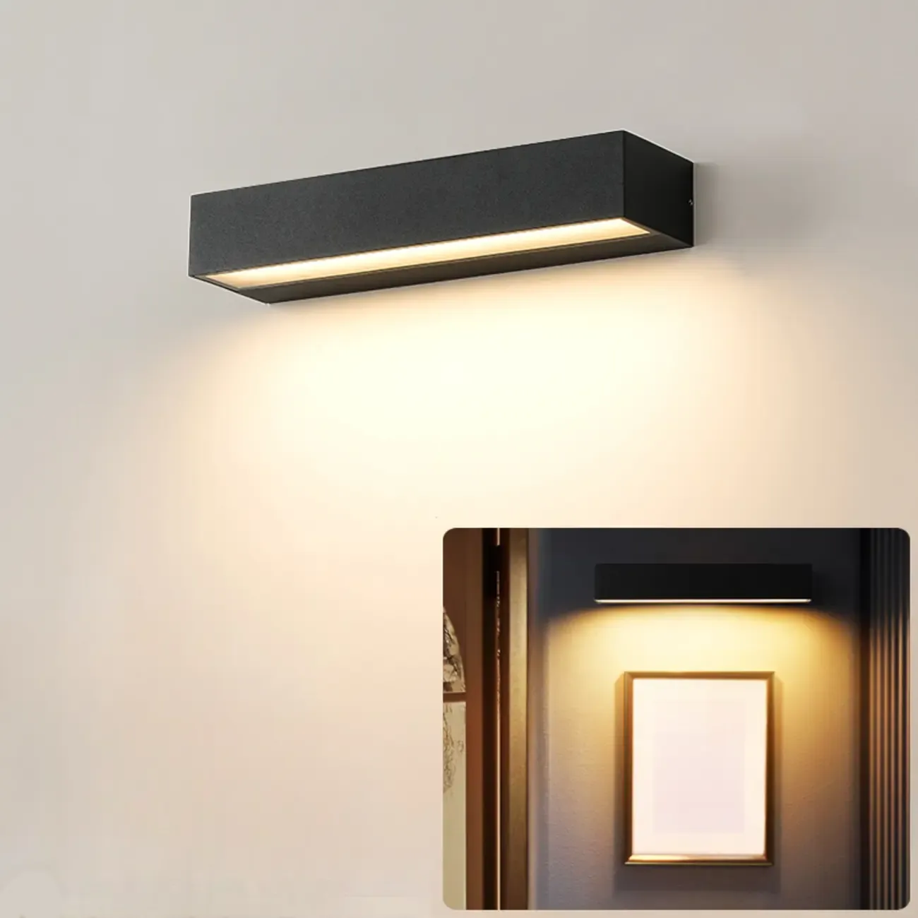 Postmodern Outdoor Rectangle  Black LED Wall Sconce Light  Image - 16