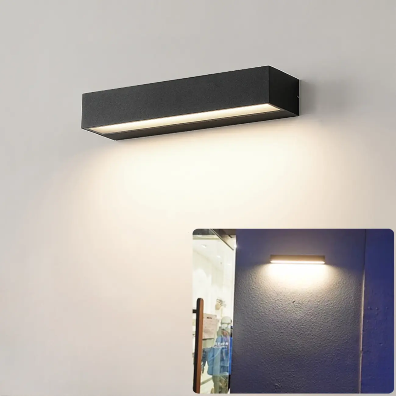 Postmodern Outdoor Rectangle  Black LED Wall Sconce Light  Image - 18 | homeyfad