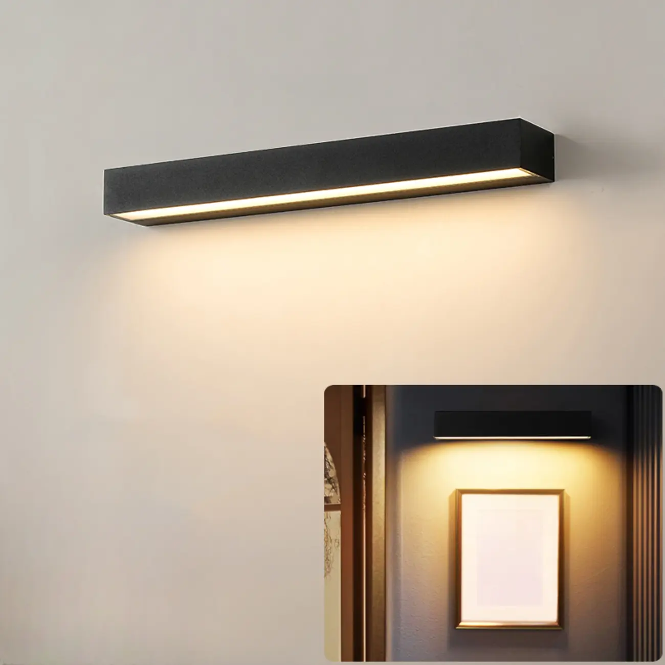Postmodern Outdoor Rectangle  Black LED Wall Sconce Light  Image - 22 | homeyfad
