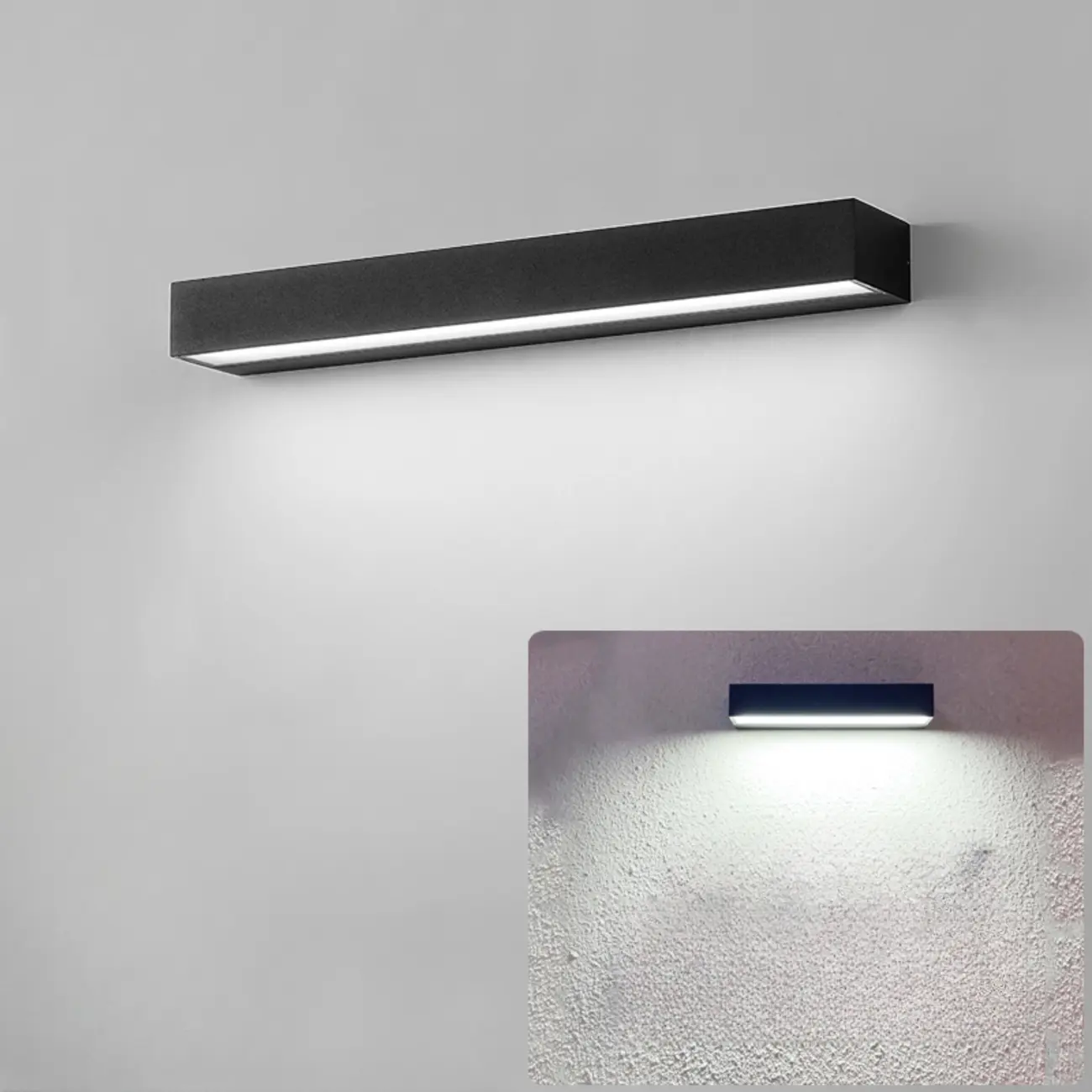 Postmodern Outdoor Rectangle  Black LED Wall Sconce Light  Image - 23 | homeyfad