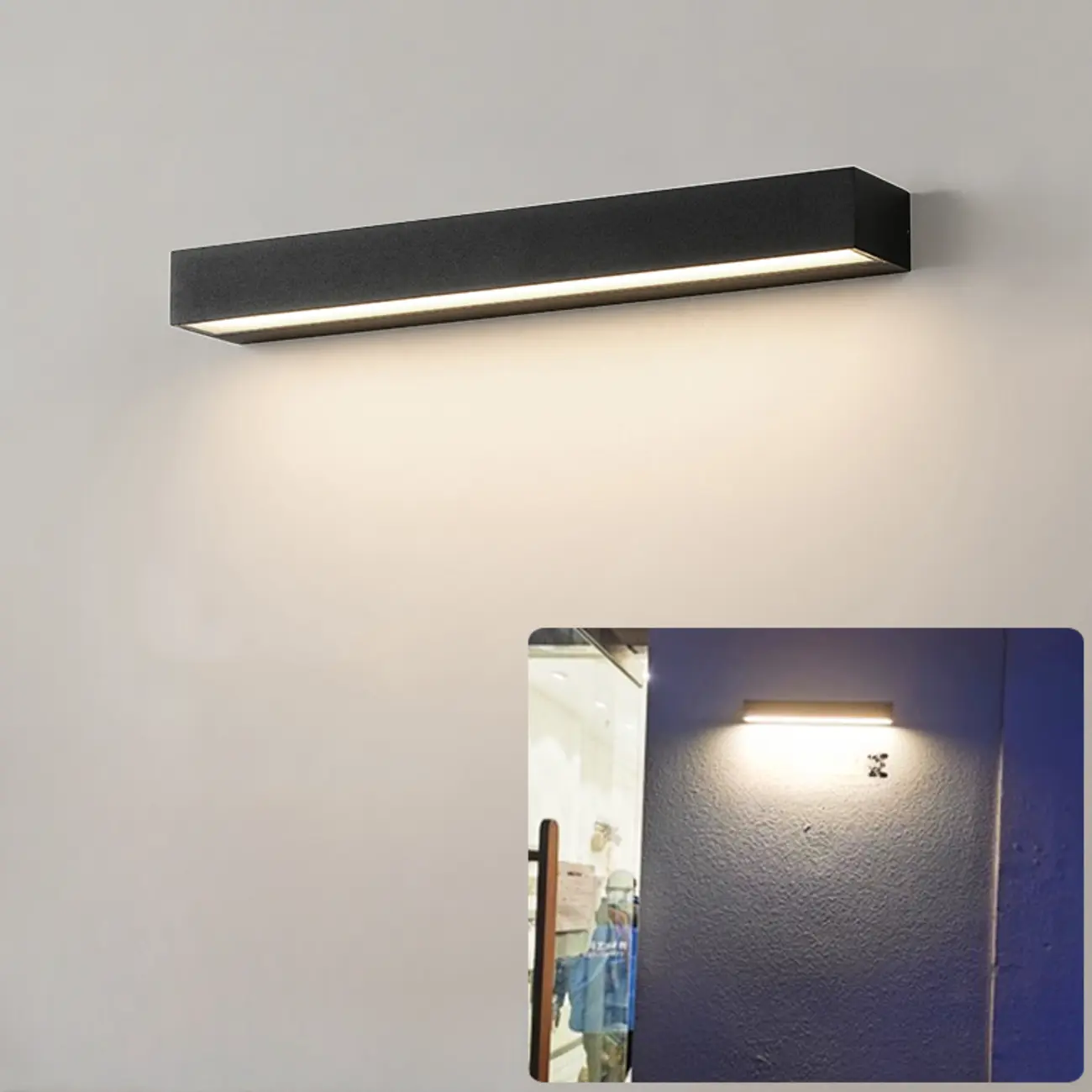 Postmodern Outdoor Rectangle  Black LED Wall Sconce Light  Image - 24 | homeyfad
