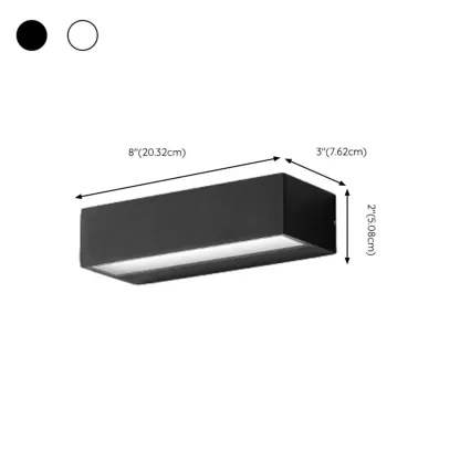 Postmodern Outdoor Rectangle  Black LED Wall Sconce Light  #size