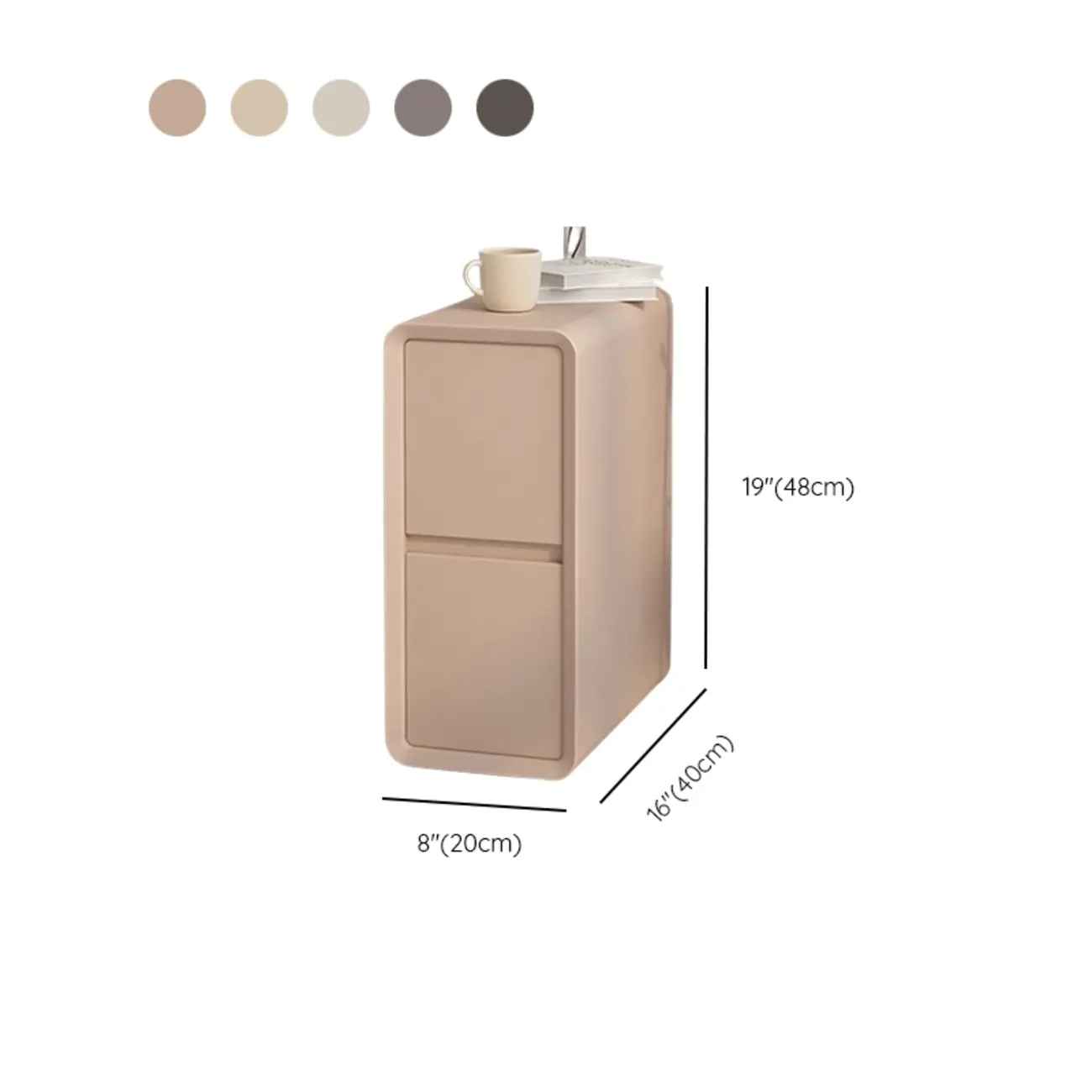 Modern Cream Bedside Table with Two Storage Drawers Image - 20 | homeyfad