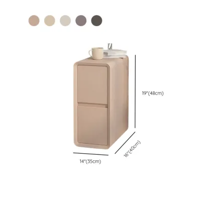Modern Cream Bedside Table with Two Storage Drawers Image - 23