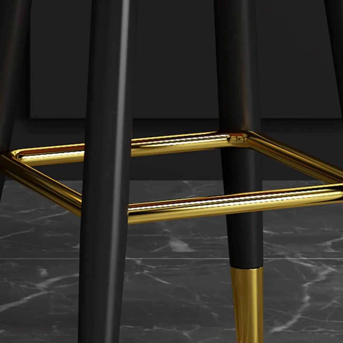 Modern Round Leather Curved Back Bar Stools Image - 3 | homeyfad