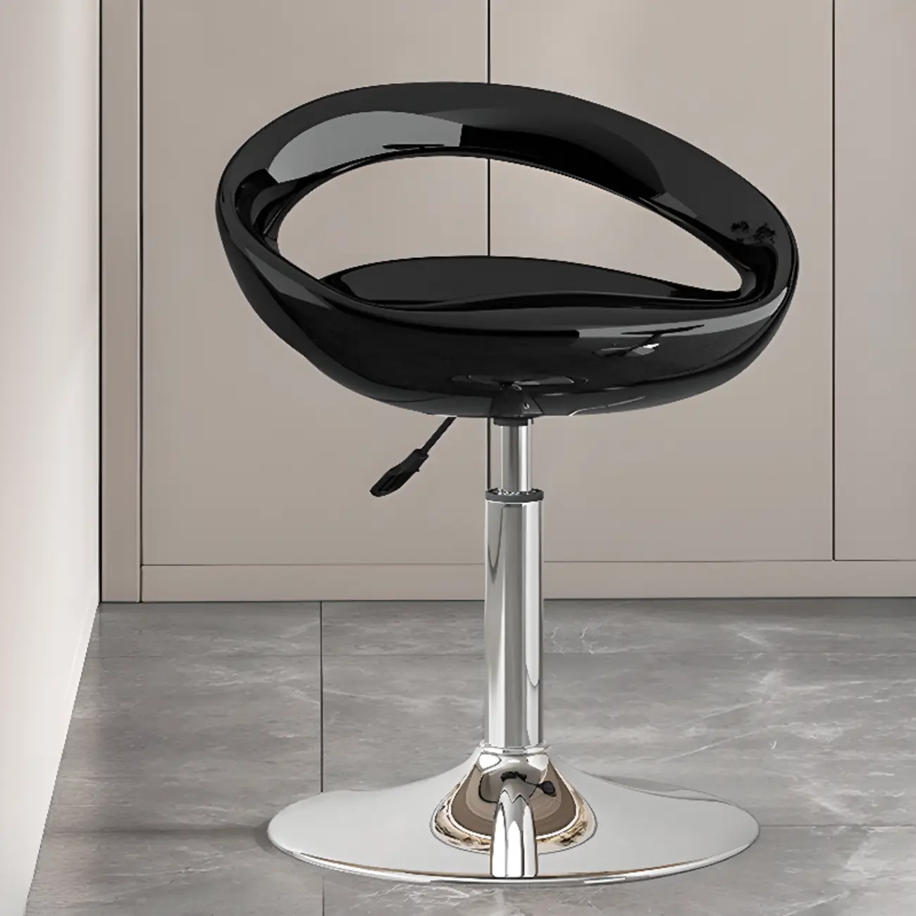 Acrylic Metal Accent Swivel Adjustable Bar Stool Image - 2 | homeyfad