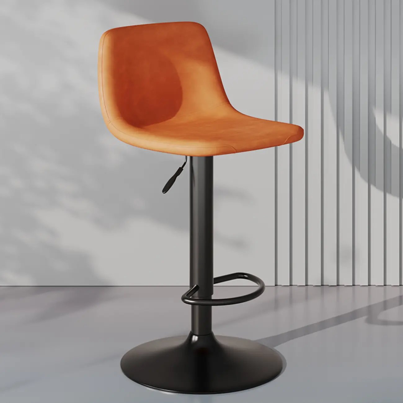 Adjustable Leather Bucket Swivel Bar Stools Image - 2 | homeyfad
